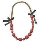 Burgundy Leather Marni Necklace