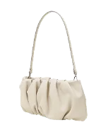 White Leather Staud Shoulder Bag