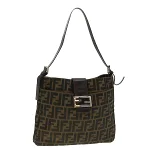 Brown Canvas Fendi Baguette Mamma