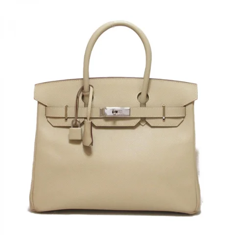 Beige Leather Hermès Handbag