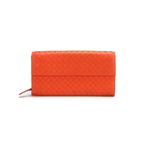 Orange Leather Bottega Veneta Wallet
