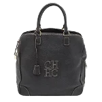 Black Leather Carolina Herrera Handbag