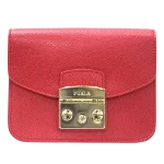 Red Leather Furla Crossbody Bag