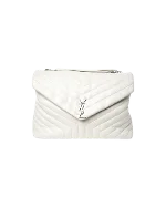 White Leather Saint Laurent LouLou