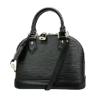 Black Leather Louis Vuitton Alma