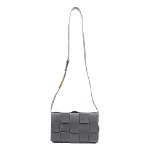 Grey Leather Bottega Veneta Cassette Bag