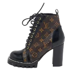 Brown Canvas Louis Vuitton Boots