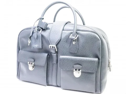 Black Leather Louis Vuitton Travel Bag