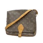 Brown Fabric Louis Vuitton Cartouchiere