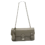 Grey Leather Ralph Lauren Shoulder Bag