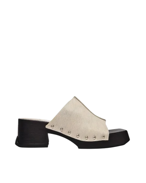 Beige Leather Miista Sandals