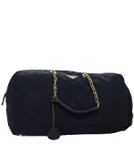 Navy Nylon Prada Boston Bag