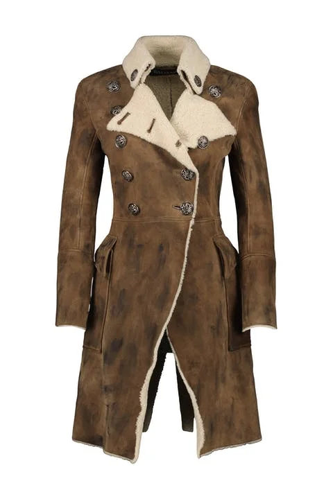 Brown Fabric Balmain Coat