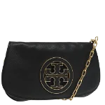 Black Leather Tory Burch Shoulder Bag