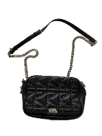 Black Leather Karl Lagerfeld Crossbody Bag