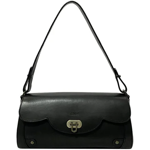 Black Leather Chloé Shoulder Bag