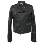 Black Leather Dsquared2 Jacket