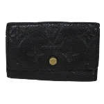 Black Leather Louis Vuitton Key Pouch