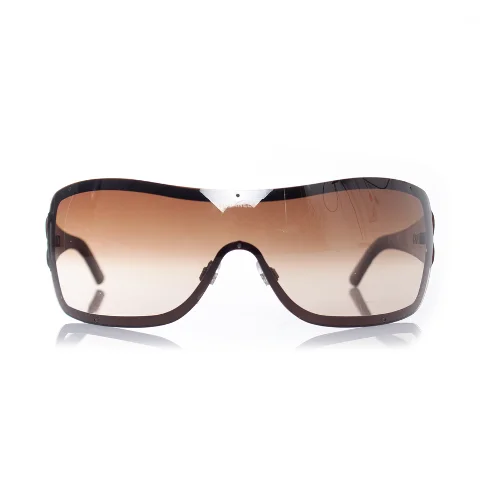 Brown Leather Chanel Sunglasses