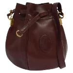 Burgundy Leather Cartier Shoulder Bag