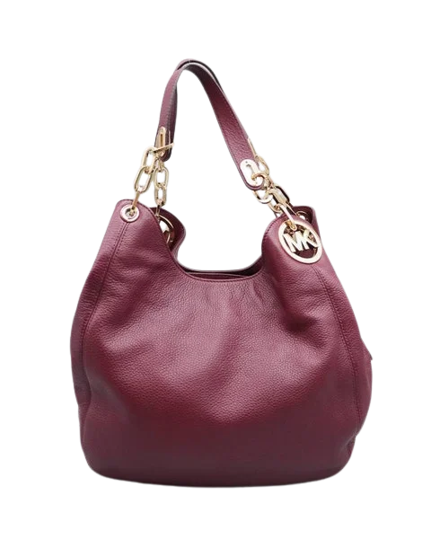 Burgundy Leather Michael Kors Shoulder Bag