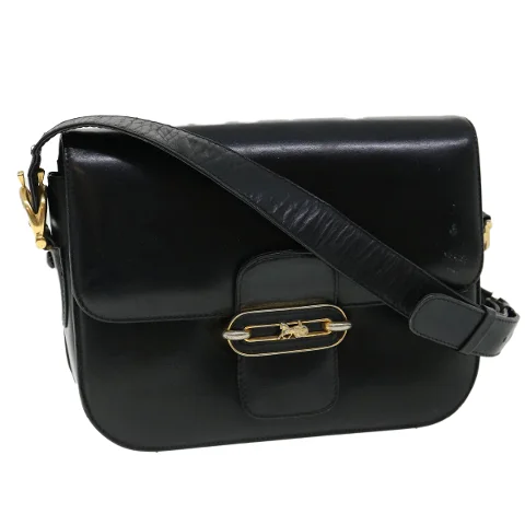 Black Leather Celine Shoulder Bag