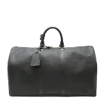 Black Leather Louis Vuitton Keepall