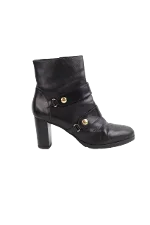 Black Leather Longchamp Boots