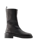 Black Leather Courrèges Boots