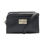 Black Leather Furla Crossbody Bag