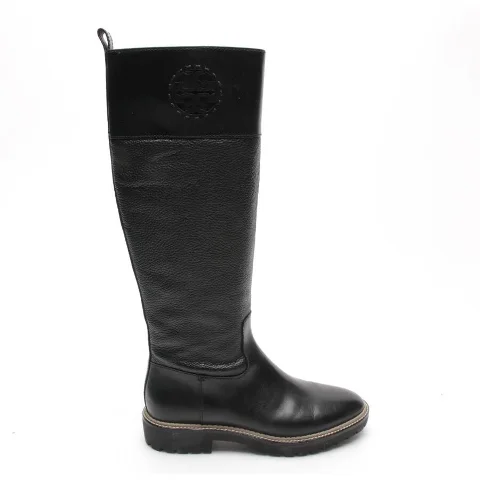 Black Leather Tory Burch Boots