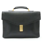 Black Leather Chanel Briefcase