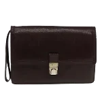 Black Leather Bally Clutch