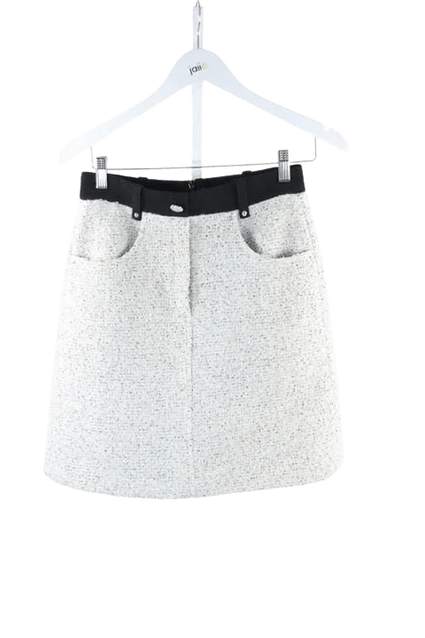 White Wool Maje Skirt