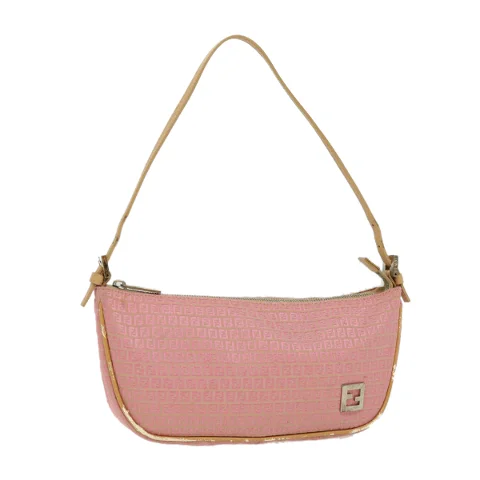 Pink Canvas Fendi Shoulder Bag