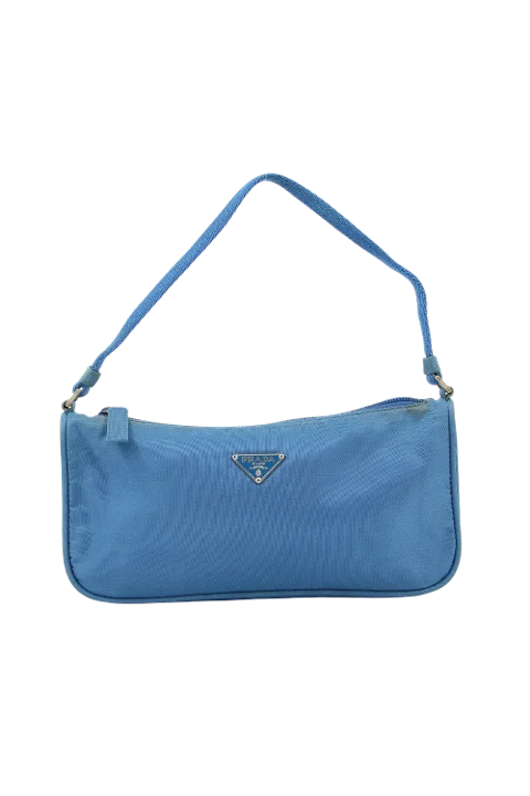 Blue Canvas Prada Shoulder Bag