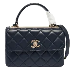 Black Leather Chanel Handbag