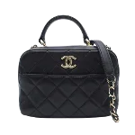 Black Leather Chanel Handbag