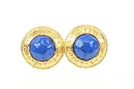 Blue Metal Chanel Earrings