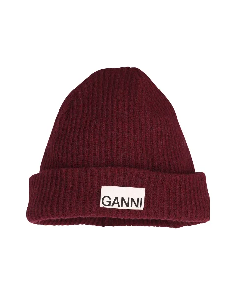 Burgundy Wool Ganni Hat