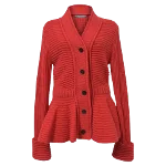 Red Wool Alexander McQueen Cardigan