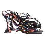 Multicolor Fabric Amina Muaddi Sandals