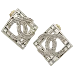 Silver Metal Chanel Earrings