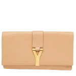 Beige Leather Yves Saint Laurent Clutch