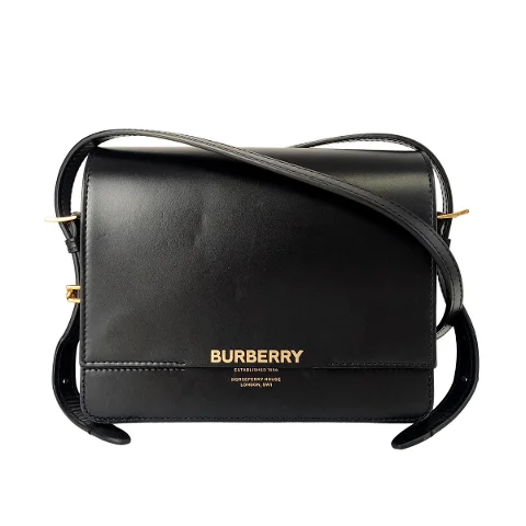 Black Leather Burberry Shoulder Bag