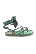 Green Leather Etro Sandals