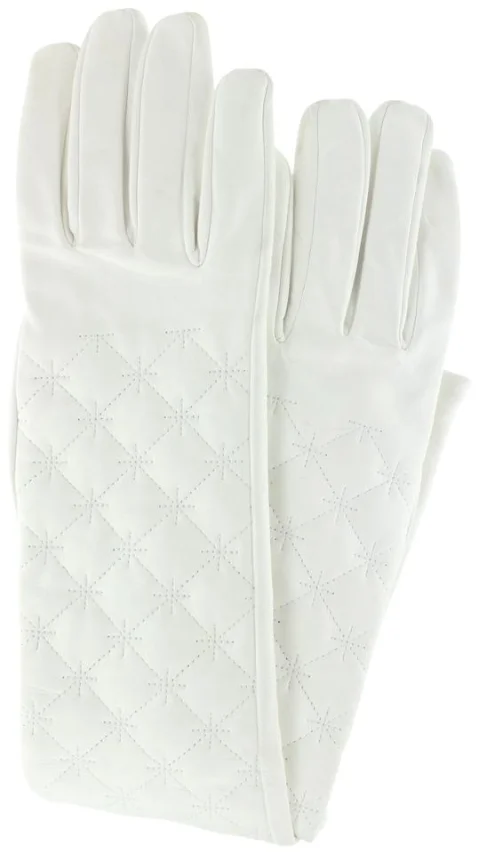 White Leather Chanel Gloves