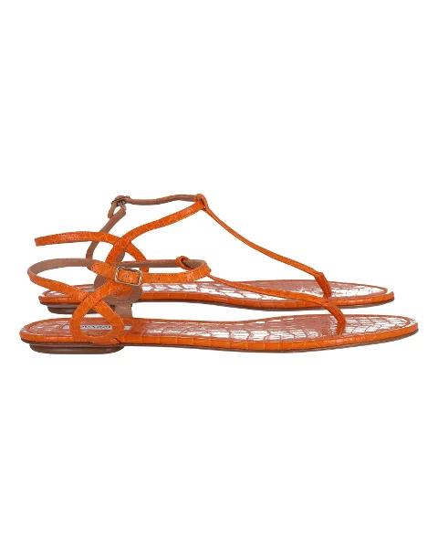 Orange Leather Aquazzura Sandals