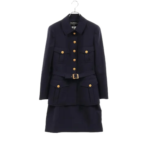 Navy Wool Chanel Coat
