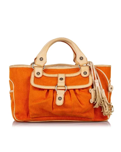 Orange Canvas Celine Handbag
